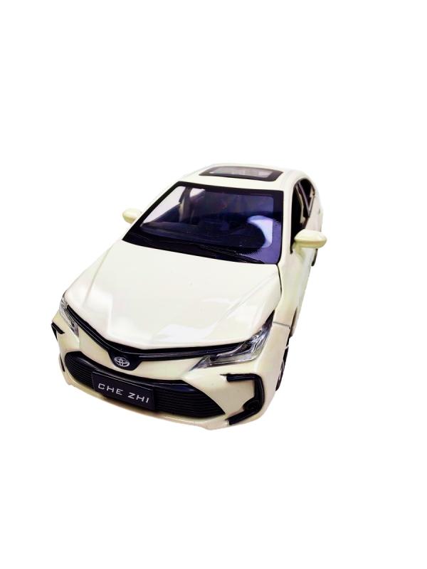 Металлическая машинка Che Zhi 1:32 «Toyota Corolla» CZ40A 15.2 см. инерционная, свет, звук / Белый