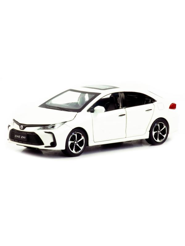 Металлическая машинка Che Zhi 1:32 «Toyota Corolla» CZ40A 15.2 см. инерционная, свет, звук / Белый