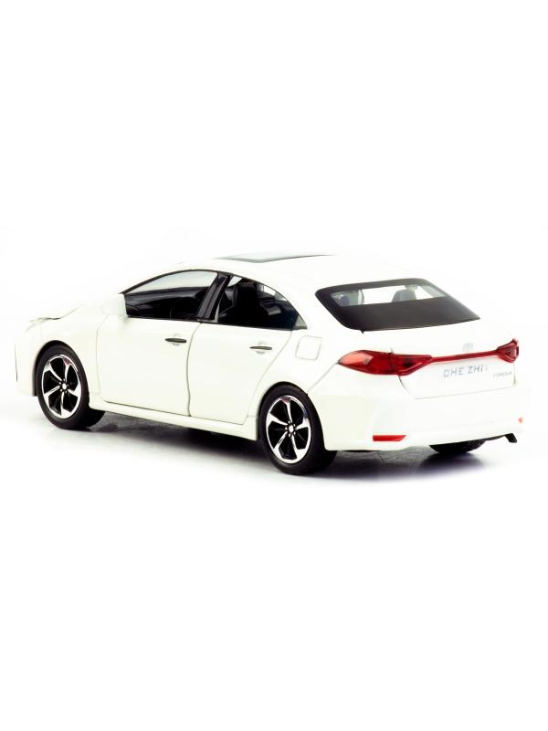 Металлическая машинка Che Zhi 1:32 «Toyota Corolla» CZ40A 15.2 см. инерционная, свет, звук / Белый