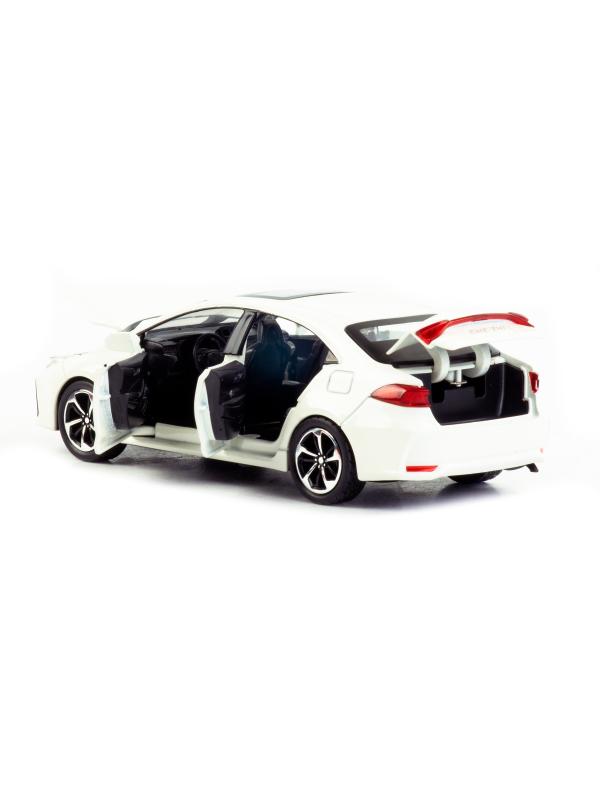 Металлическая машинка Che Zhi 1:32 «Toyota Corolla» CZ40A 15.2 см. инерционная, свет, звук / Белый