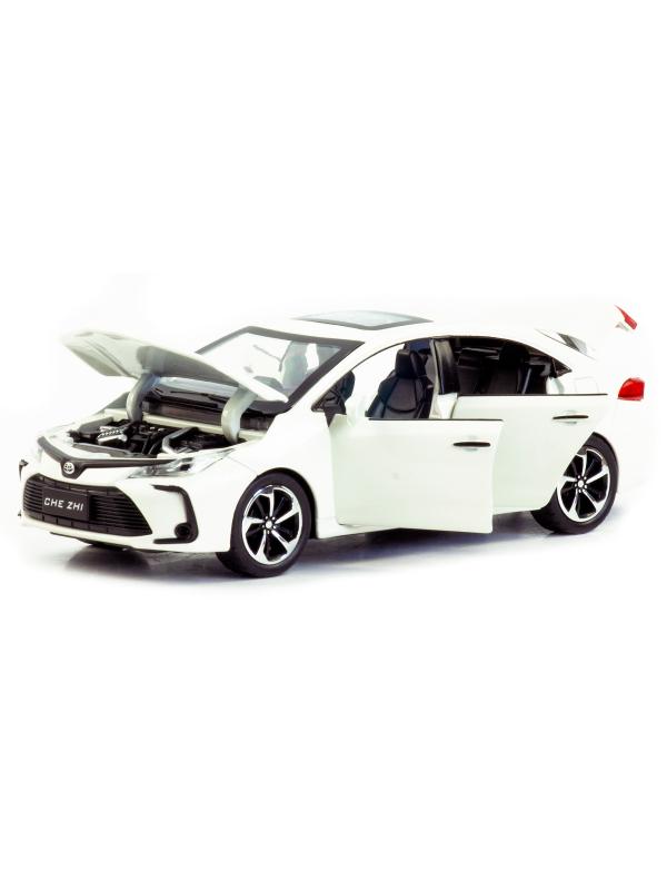 Металлическая машинка Che Zhi 1:32 «Toyota Corolla» CZ40A 15.2 см. инерционная, свет, звук / Белый