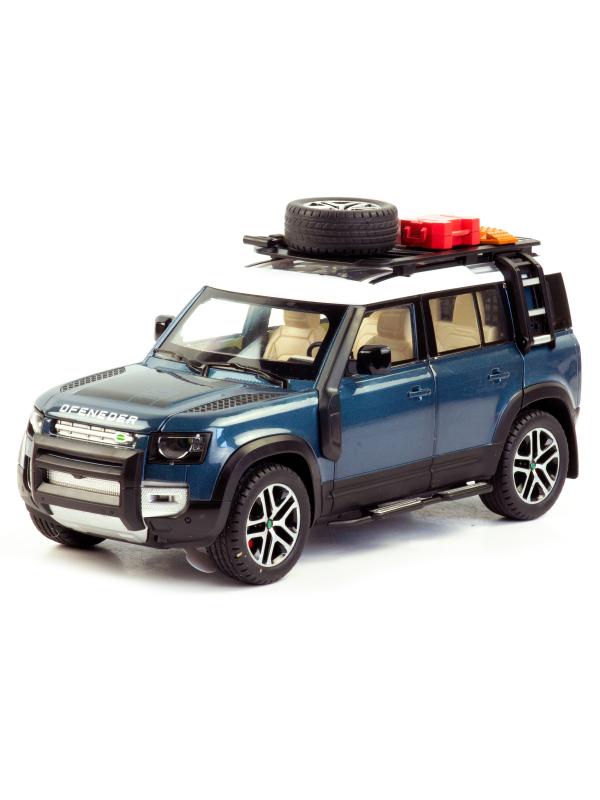 Металлическая машинка Minyore 1:22 «Land Rover Defender 110SH» 0783-346, 22 см., звук, свет, инерционная / Синий