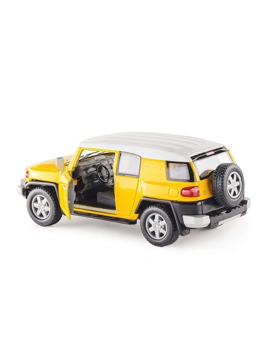 Металлическая машинка Kinsmart 1:36 «Toyota FJ Cruiser» KT5343D, инерционная / Желтый