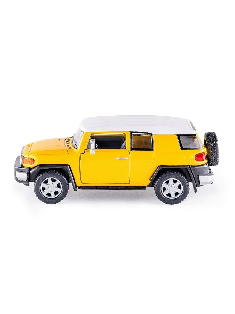 Металлическая машинка Kinsmart 1:36 «Toyota FJ Cruiser» KT5343D, инерционная / Желтый