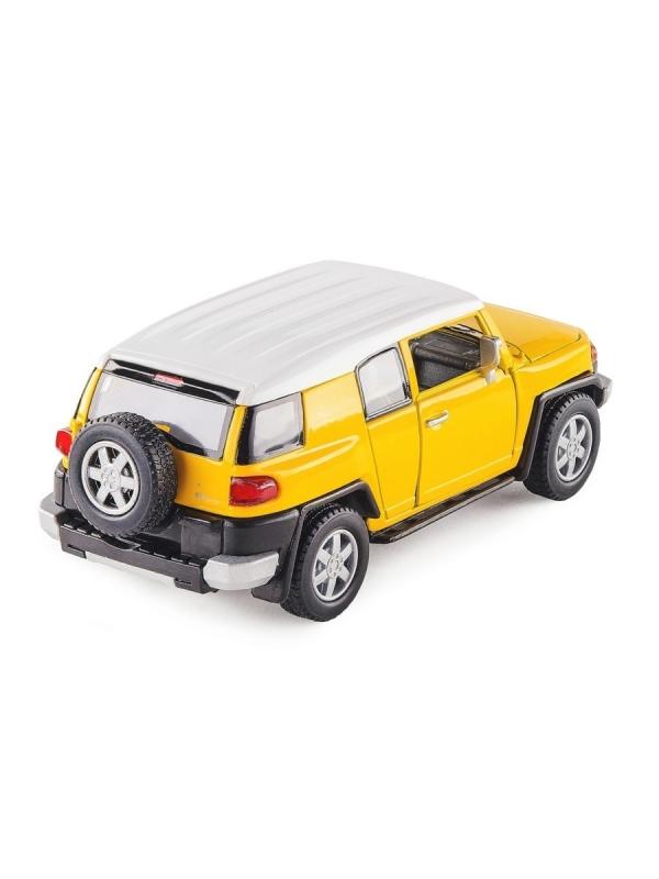 Металлическая машинка Kinsmart 1:36 «Toyota FJ Cruiser» KT5343D, инерционная / Желтый