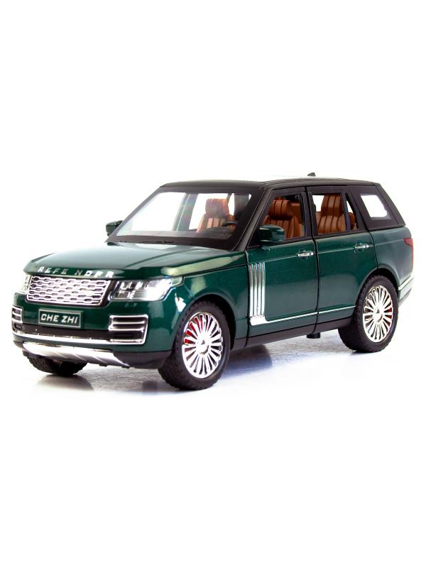 Машинка металлическая Che Zhi 1:24 «Land Rover Range Rover Sport» 21 см., CZ138A, инерционная, свет, звук / Темно-зеленый