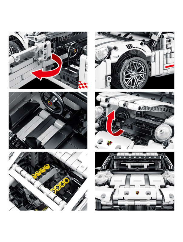 Конструктор MORK «Белый Porsche GT» 023024-3 / 1268 деталей