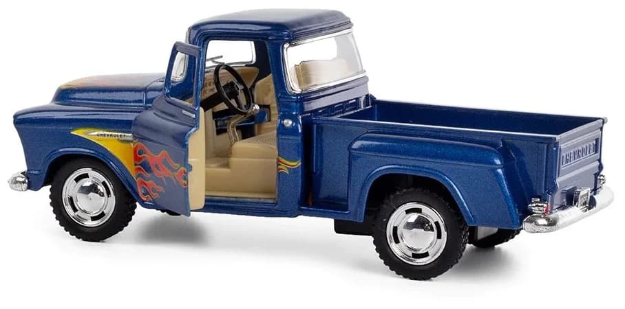 Машинка металлическая Kinsmart 1:38 «1956 Ford F-100 Pickup с принтом» KT5385DF инерционная / Синий