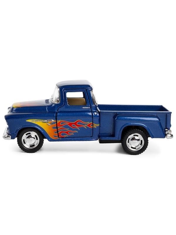 Машинка металлическая Kinsmart 1:38 «1956 Ford F-100 Pickup с принтом» KT5385DF инерционная / Синий