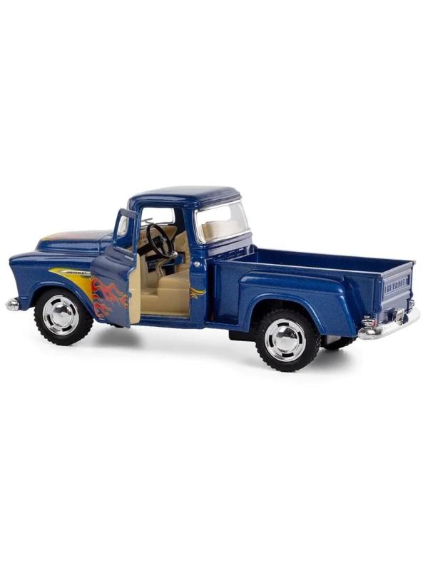 Машинка металлическая Kinsmart 1:38 «1956 Ford F-100 Pickup с принтом» KT5385DF инерционная / Синий