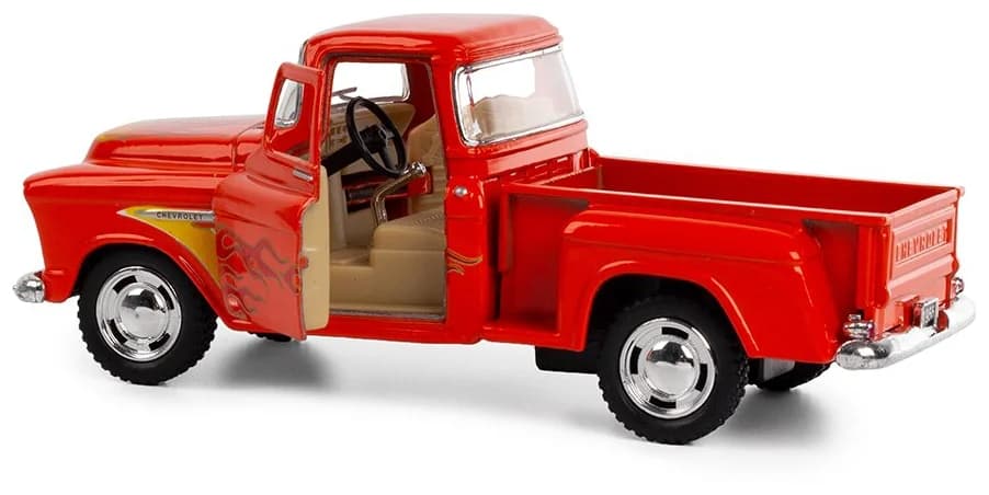 Машинка металлическая Kinsmart 1:38 «1956 Ford F-100 Pickup с принтом» KT5385DF инерционная / Красный