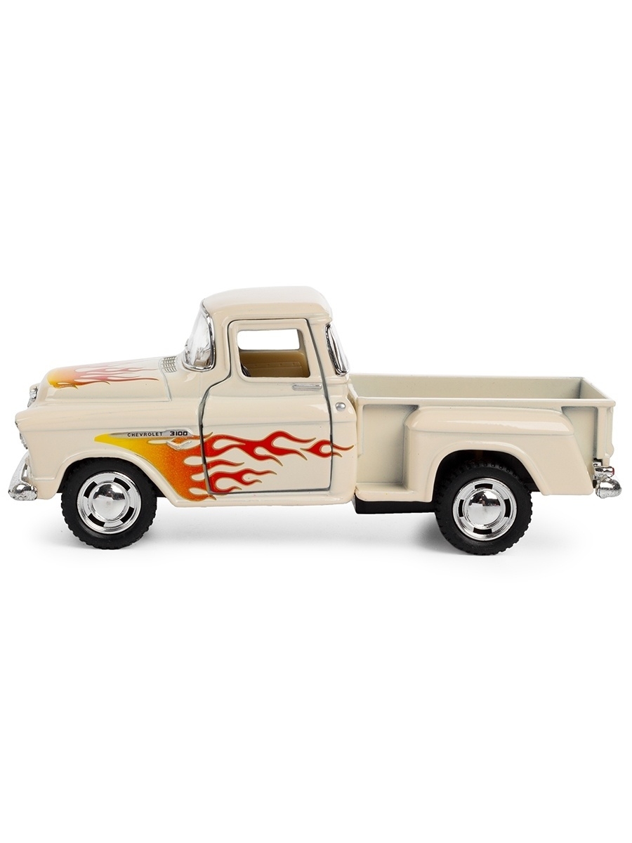 Машинка металлическая Kinsmart 1:38 «1956 Ford F-100 Pickup с принтом» KT5385DF инерционная / Бежевый