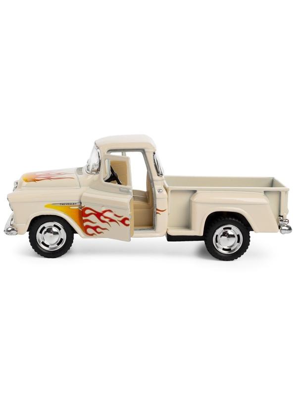 Машинка металлическая Kinsmart 1:38 «1956 Ford F-100 Pickup с принтом» KT5385DF инерционная / Бежевый