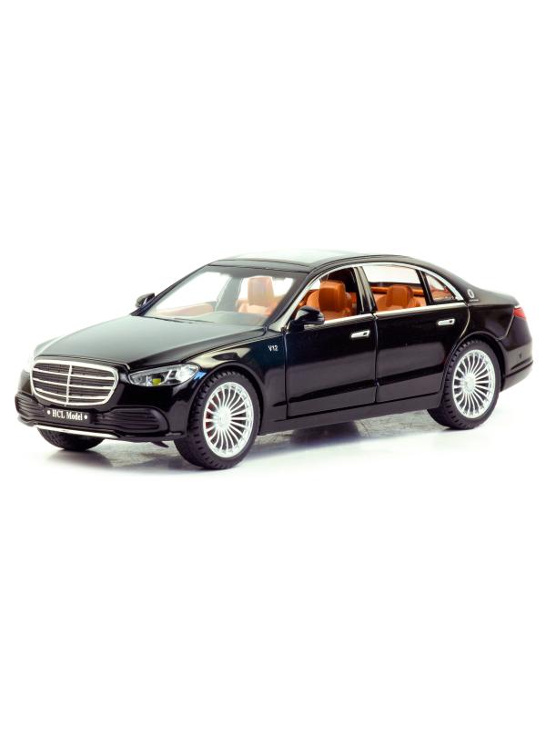Металлическая машинка HCL 1:22 «Mercedes-Benz S600» HCL-913A, 22 см., инерционная, свет, звук / Черный
