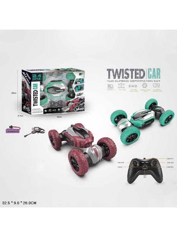 Радиоуправляемая машинка-перевертыш «Twisted Car» со световыми эффектами, NP01A / Микс