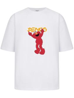 Хлопковая футболка DENCO Elmo / Белая