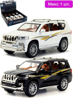Металлическая машинка SIONRAY 1:24 «Toyota Land Cruiser Prado» 21 см. SR-2402A инерционная, свет, звук / Микс