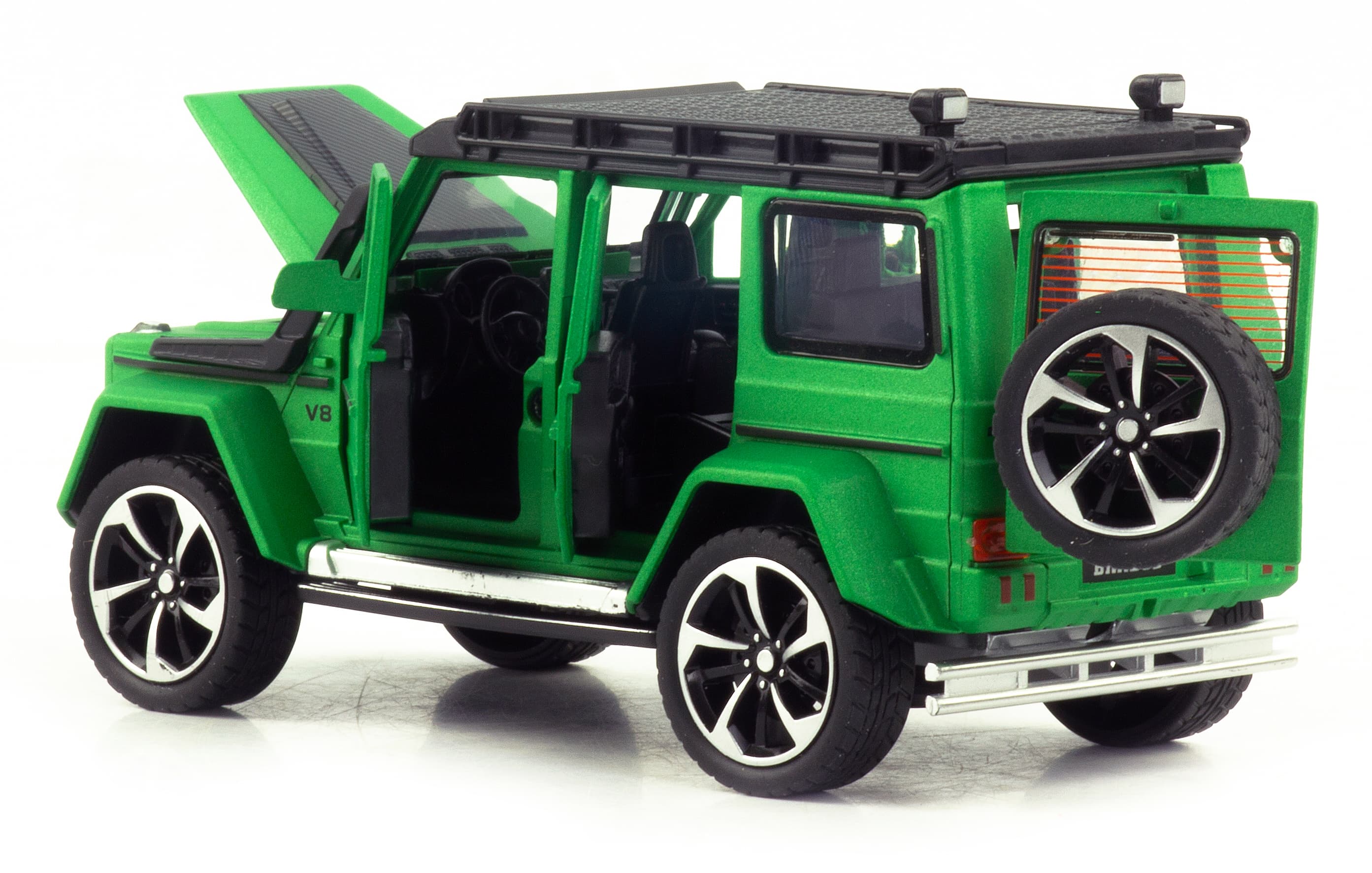 Металлическая машинка XHD 1:32 «Меrcedes-Benz Brabus» B3212, 16 см., инерционная, свет, звук / Зеленый