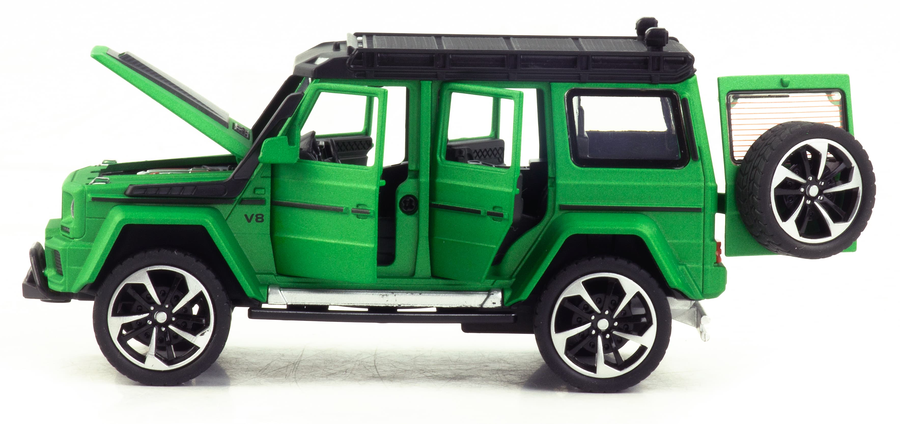 Металлическая машинка XHD 1:32 «Меrcedes-Benz Brabus» B3212, 16 см., инерционная, свет, звук / Зеленый