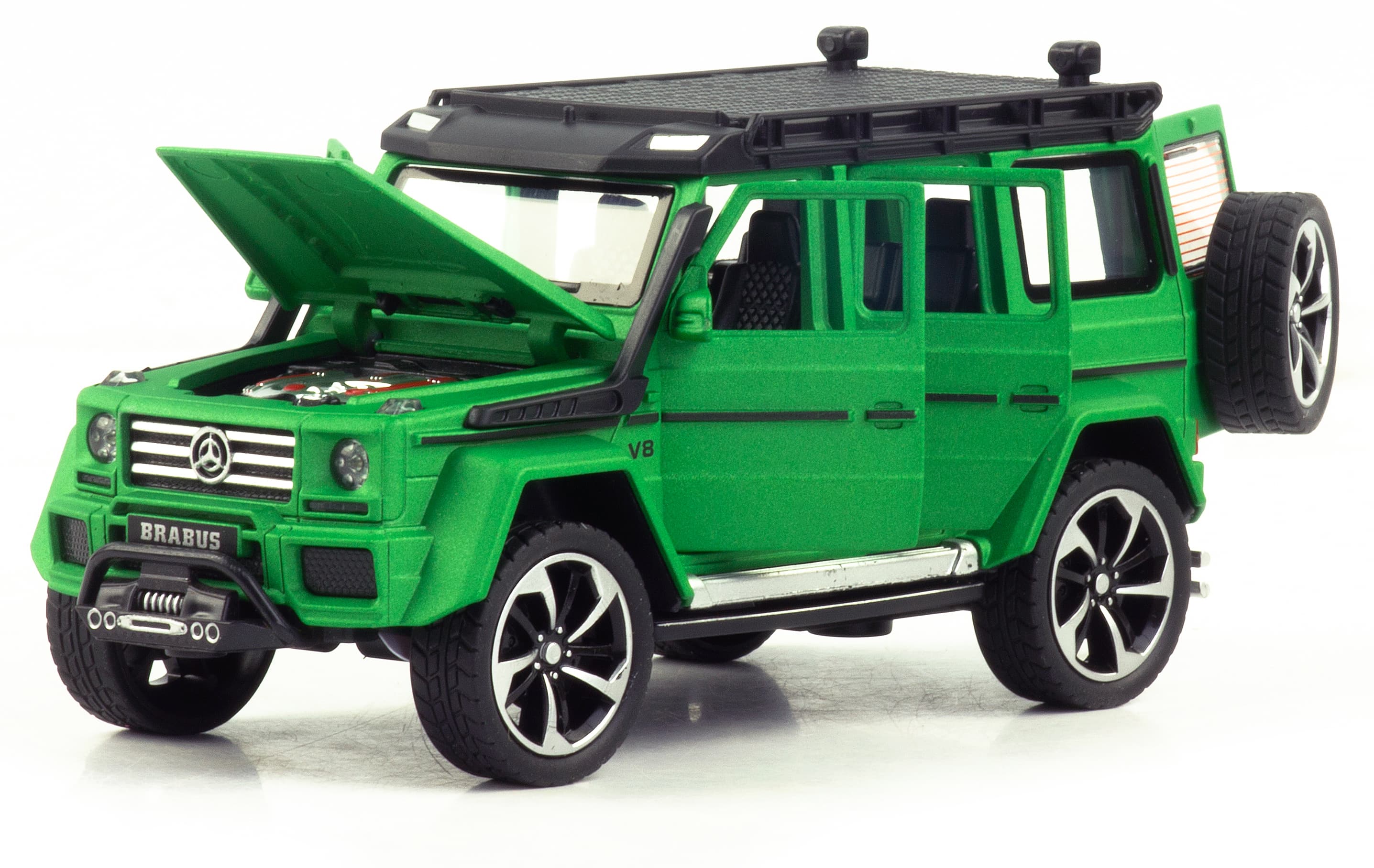 Металлическая машинка XHD 1:32 «Меrcedes-Benz Brabus» B3212, 16 см., инерционная, свет, звук / Зеленый