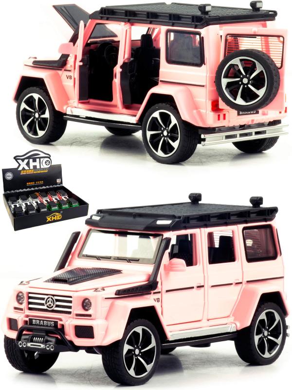 Металлическая машинка XHD 1:32 «Меrcedes-Benz Brabus» B3212, 16 см., инерционная, свет, звук / Розовый