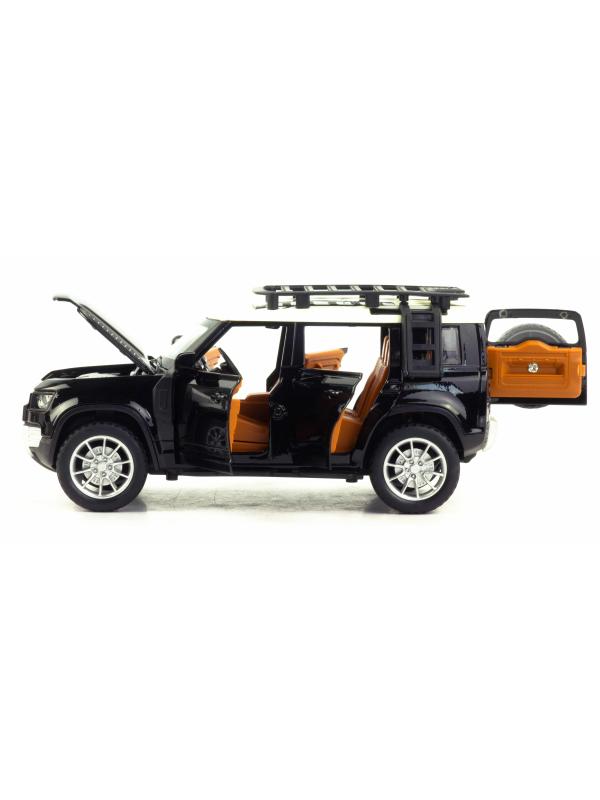 Металлическая машинка HCF 1:22 «Land Rover Wilderness» HCL-910A, 20 см., инерционная, свет, звук / Черный