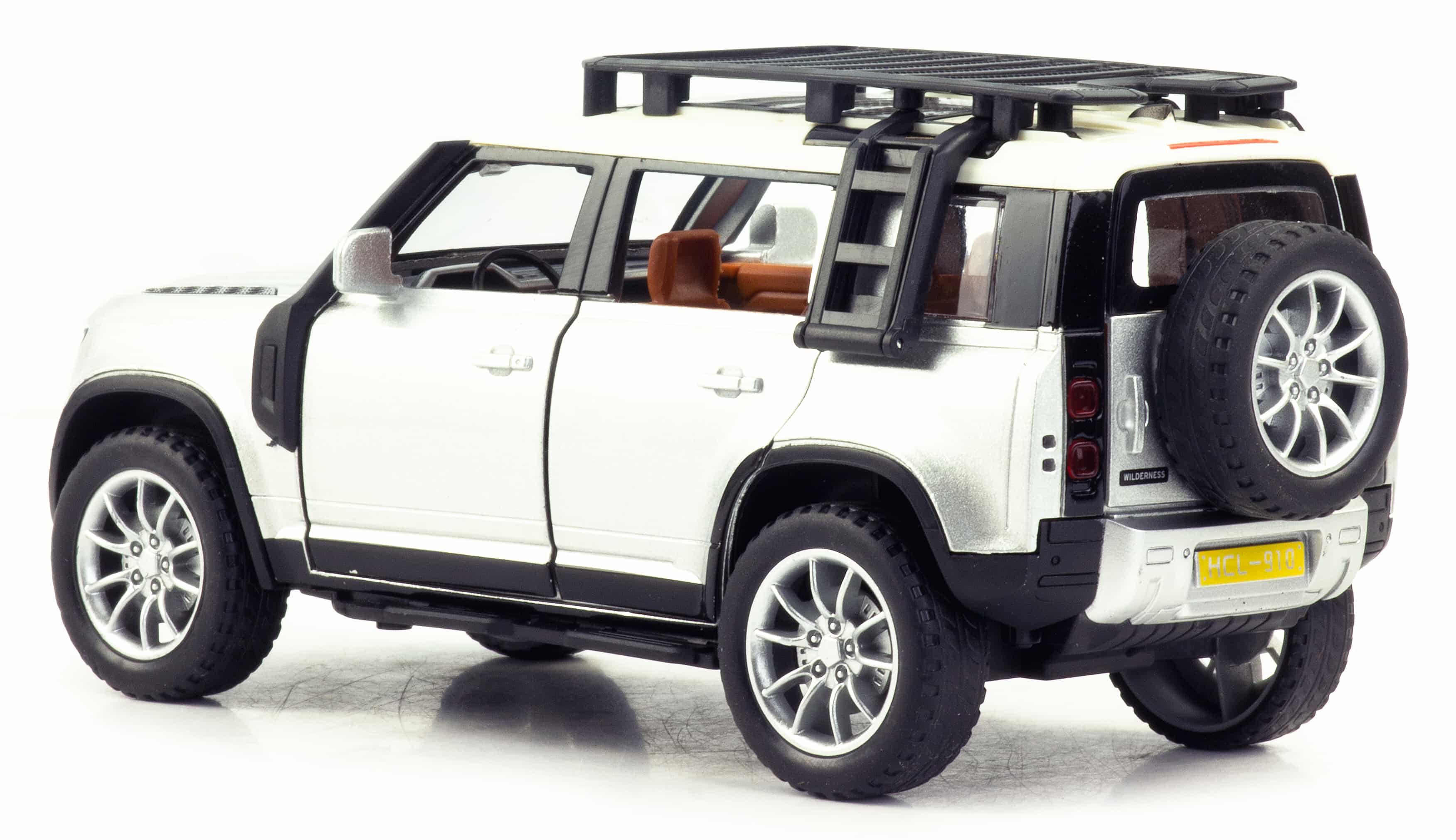 Металлическая машинка HCF 1:22 «Land Rover Wilderness» HCL-910A, 20 см., инерционная, свет, звук / Серебристый