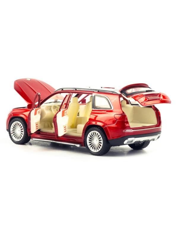 Металлическая машинка SIONRAY 1:24 «Mercedes-Benz GLS 580» SR-2407A, 22 см., инерционная, свет, звук / Красный