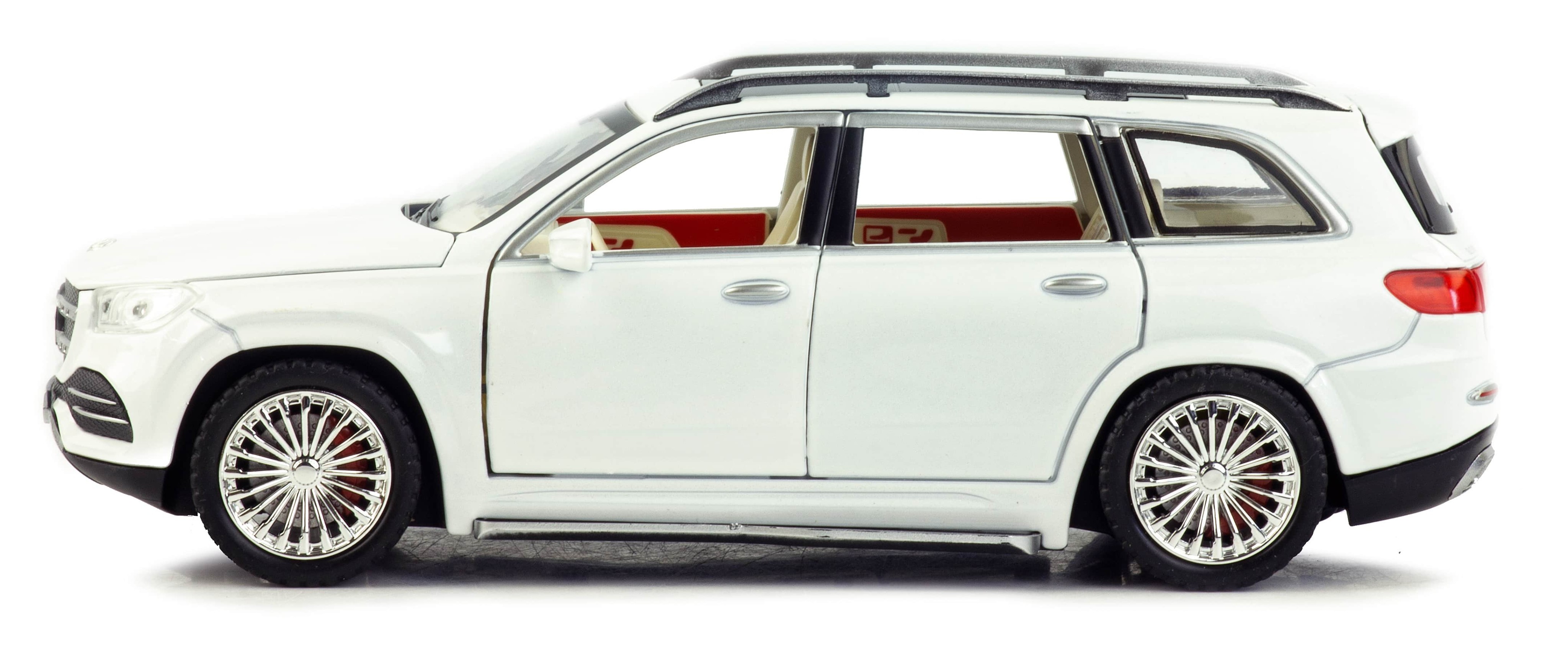 Металлическая машинка SIONRAY 1:24 «Mercedes-Benz GLS 580» SR-2407A, 22 см., инерционная, свет, звук / Белый