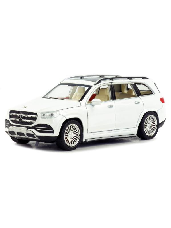 Металлическая машинка SIONRAY 1:24 «Mercedes-Benz GLS 580» SR-2407A, 22 см., инерционная, свет, звук / Белый