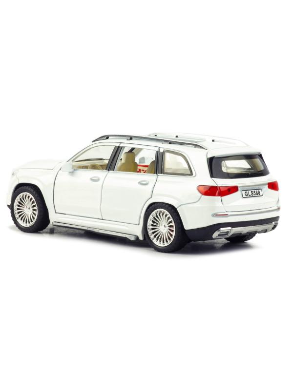 Металлическая машинка SIONRAY 1:24 «Mercedes-Benz GLS 580» SR-2407A, 22 см., инерционная, свет, звук / Белый
