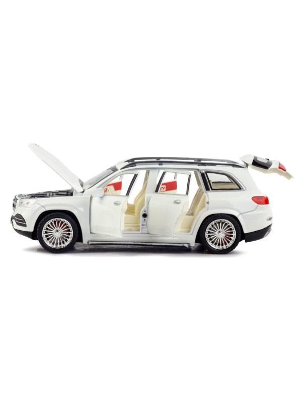 Металлическая машинка SIONRAY 1:24 «Mercedes-Benz GLS 580» SR-2407A, 22 см., инерционная, свет, звук / Белый