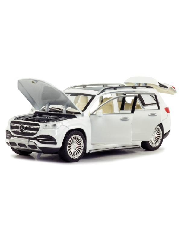 Металлическая машинка SIONRAY 1:24 «Mercedes-Benz GLS 580» SR-2407A, 22 см., инерционная, свет, звук / Белый
