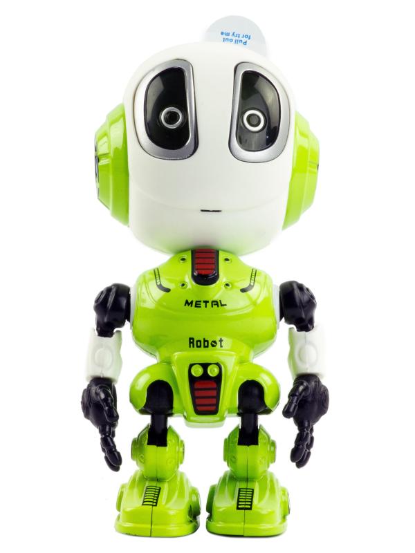Металлический робот интерактивный 12 см., световые и звуковые эффекты, MY66-Q2202 / Зеленый