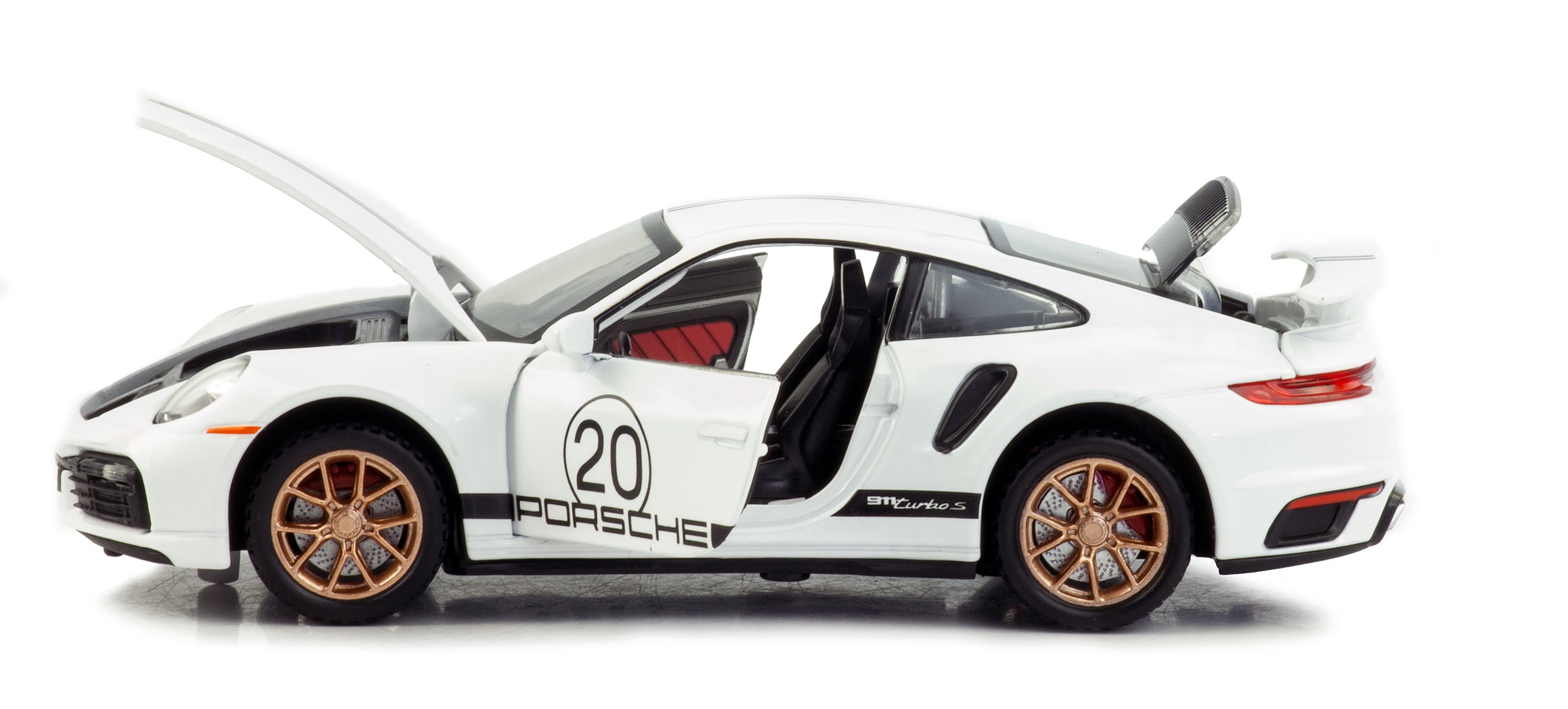 Металлическая машинка Mini Auto 1:32 «Porsche 911 Turbo S» 3230В, свет, звук, инерционная / Микс