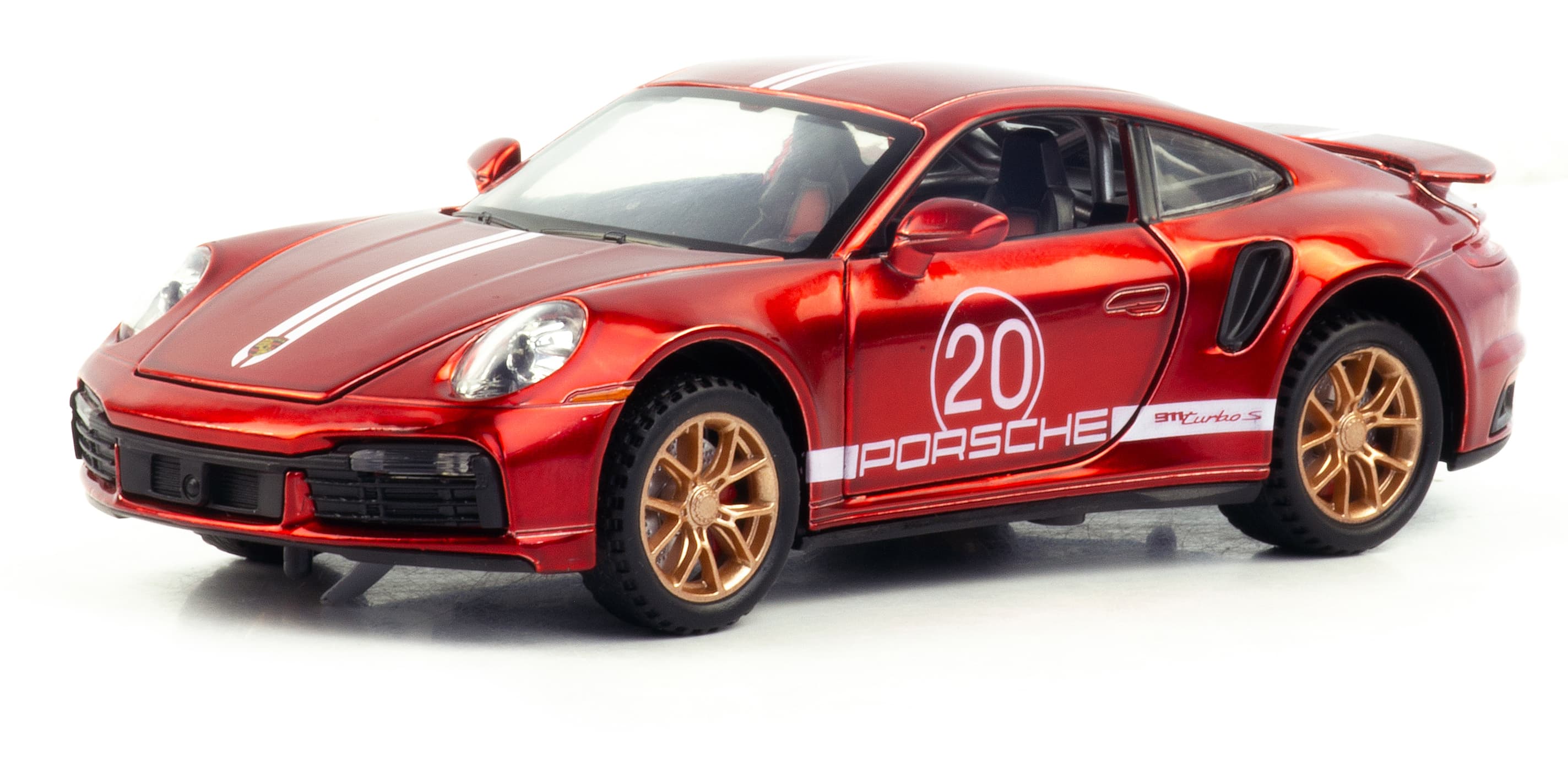 Металлическая машинка Mini Auto 1:32 «Porsche 911 Turbo S» 3230В, свет, звук, инерционная / Микс