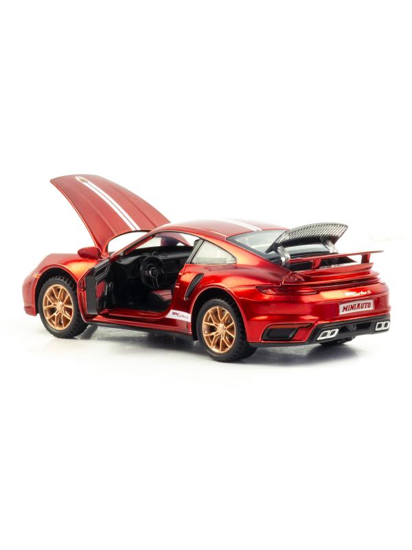 Металлическая машинка Mini Auto 1:32 «Porsche 911 Turbo S» 3230В, свет, звук, инерционная / Микс