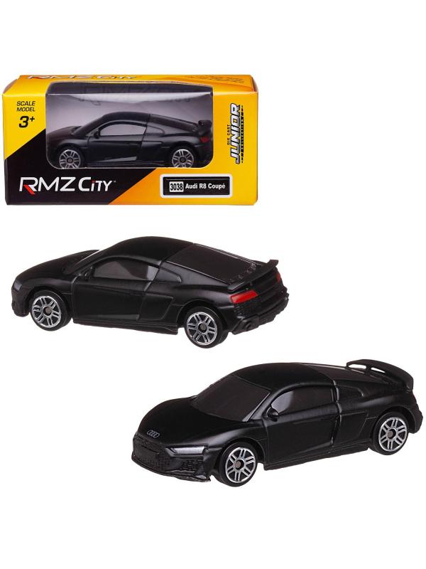 Машина металлическая RMZ City 1:64 Audi R8 Coupe 2019, без механизмов, чёрный матовый цвет