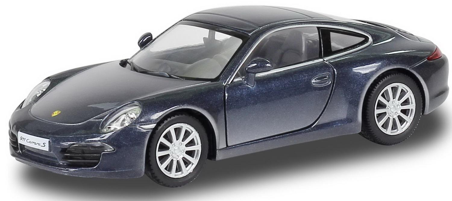Машина металлическая RMZ City 1:32 Porsche 911 Carrea S, синий цвет, двери открываются