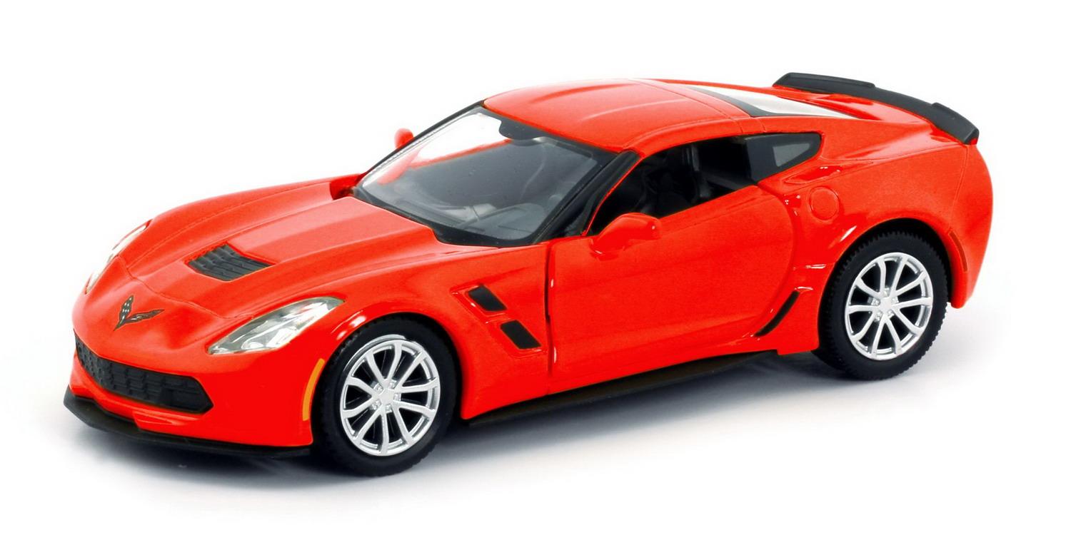 Машина металлическая RMZ City 1:32 Chevrolet Corvette Grand Sport, красный цвет, двери открываются
