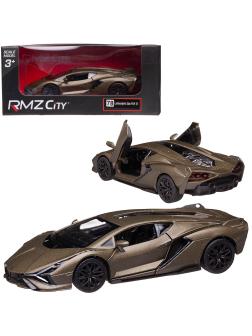 Машина металлическая RMZ City 1:32 Lamborghini Sian, оливковый матовый цвет, двери открываются