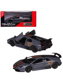 Машина металлическая RMZ City 1:32 Lamborghini LP670-4 Murcielago, серый цвет, полоса (Special Edition), двери открываются