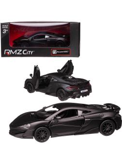 Машина металлическая RMZ City 1:32 McLaren 600LT, черный матовый цвет, двери открываются