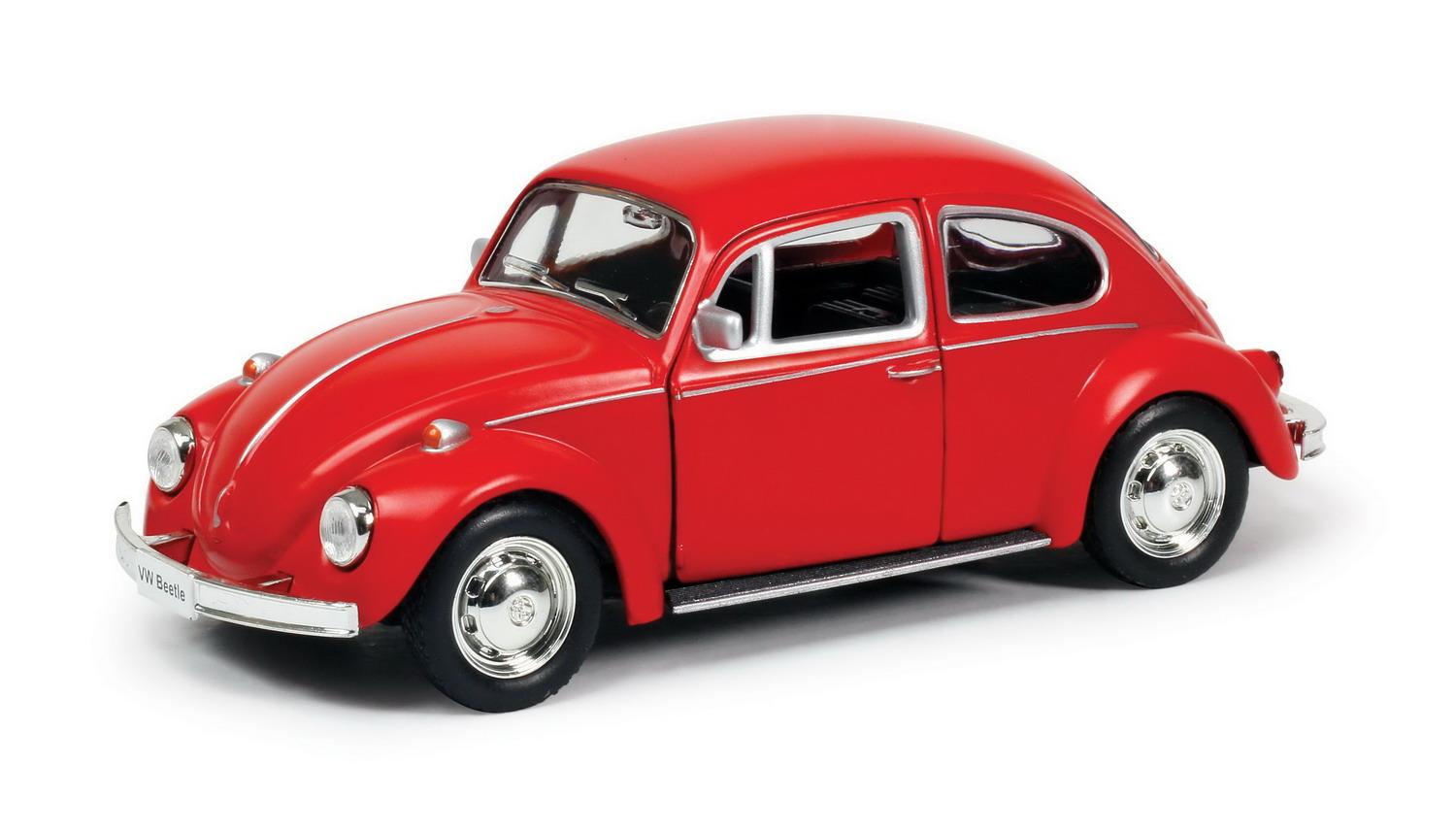 Машина металлическая RMZ City 1:32 Volkswagen Beetle 1967, красный матовый цвет, двери открываются