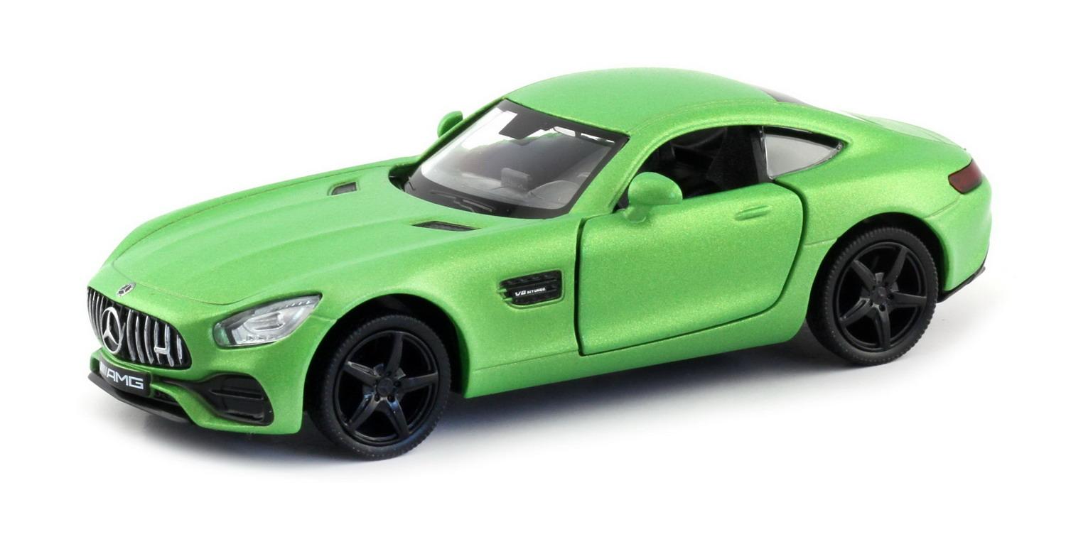 Машина металлическая RMZ City 1:32 Mercedes Benz AMG GT S LP570, 2018 зеленый матовый цвет, двери открываются