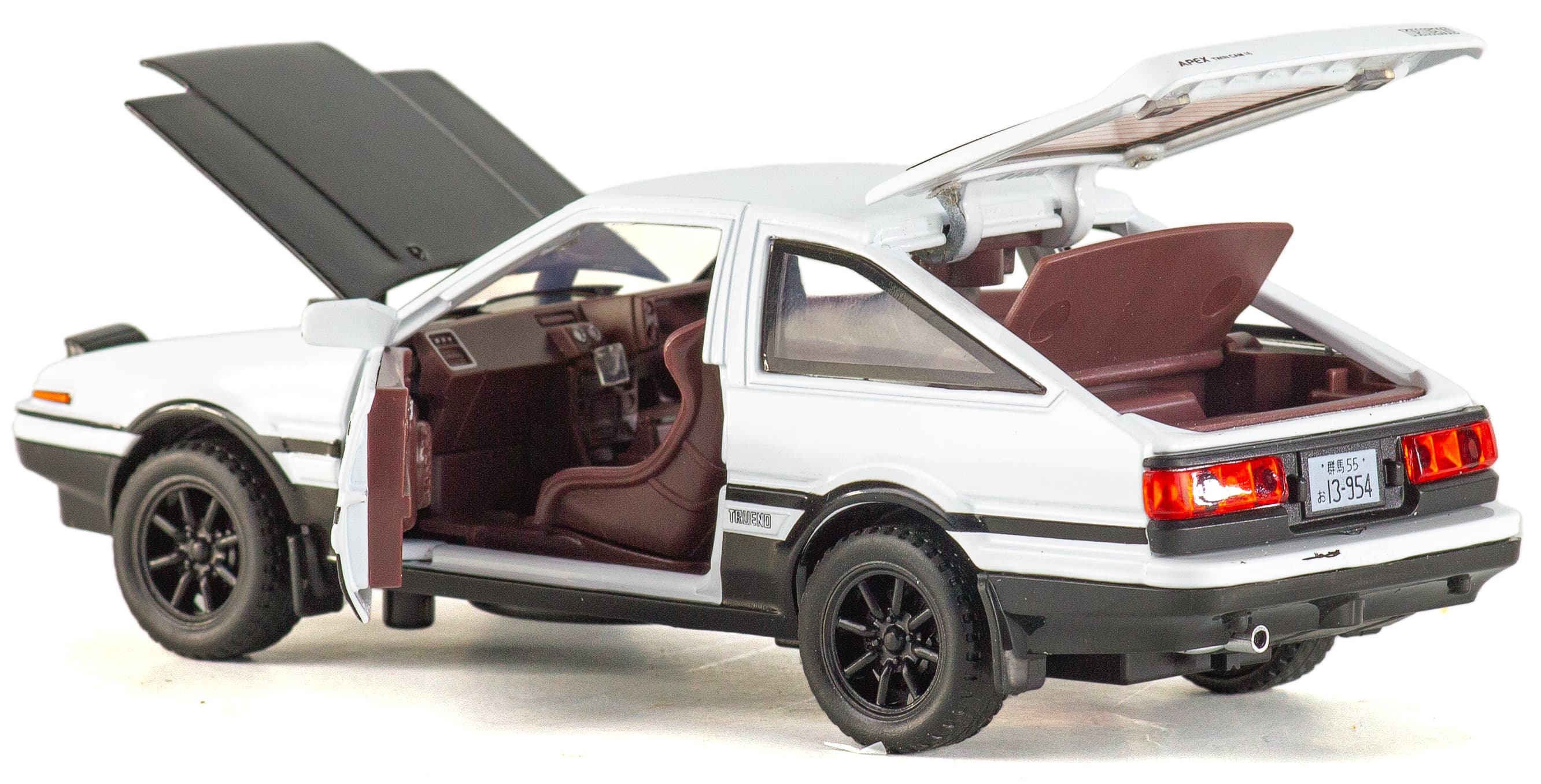 Металлическая машинка MiniAuto 1:28 «Toyota Sprinter Trueno AE86» 3241B инерционная, свет, звук / Микс