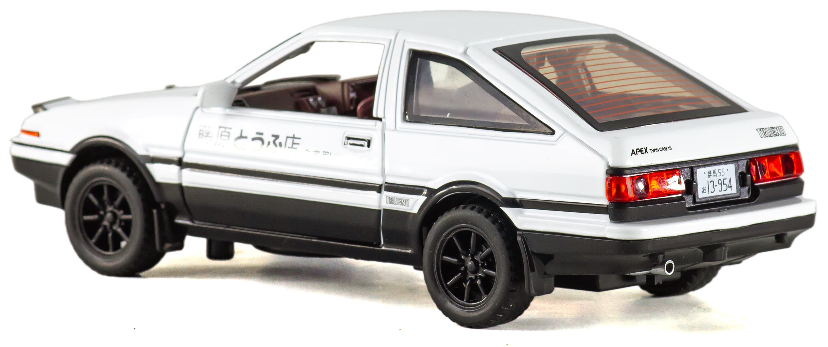 Металлическая машинка MiniAuto 1:28 «Toyota Sprinter Trueno AE86» 3241B инерционная, свет, звук / Микс