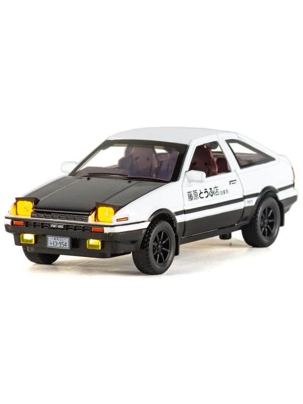 Металлическая машинка MiniAuto 1:28 «Toyota Sprinter Trueno AE86» 3241B инерционная, свет, звук / Микс