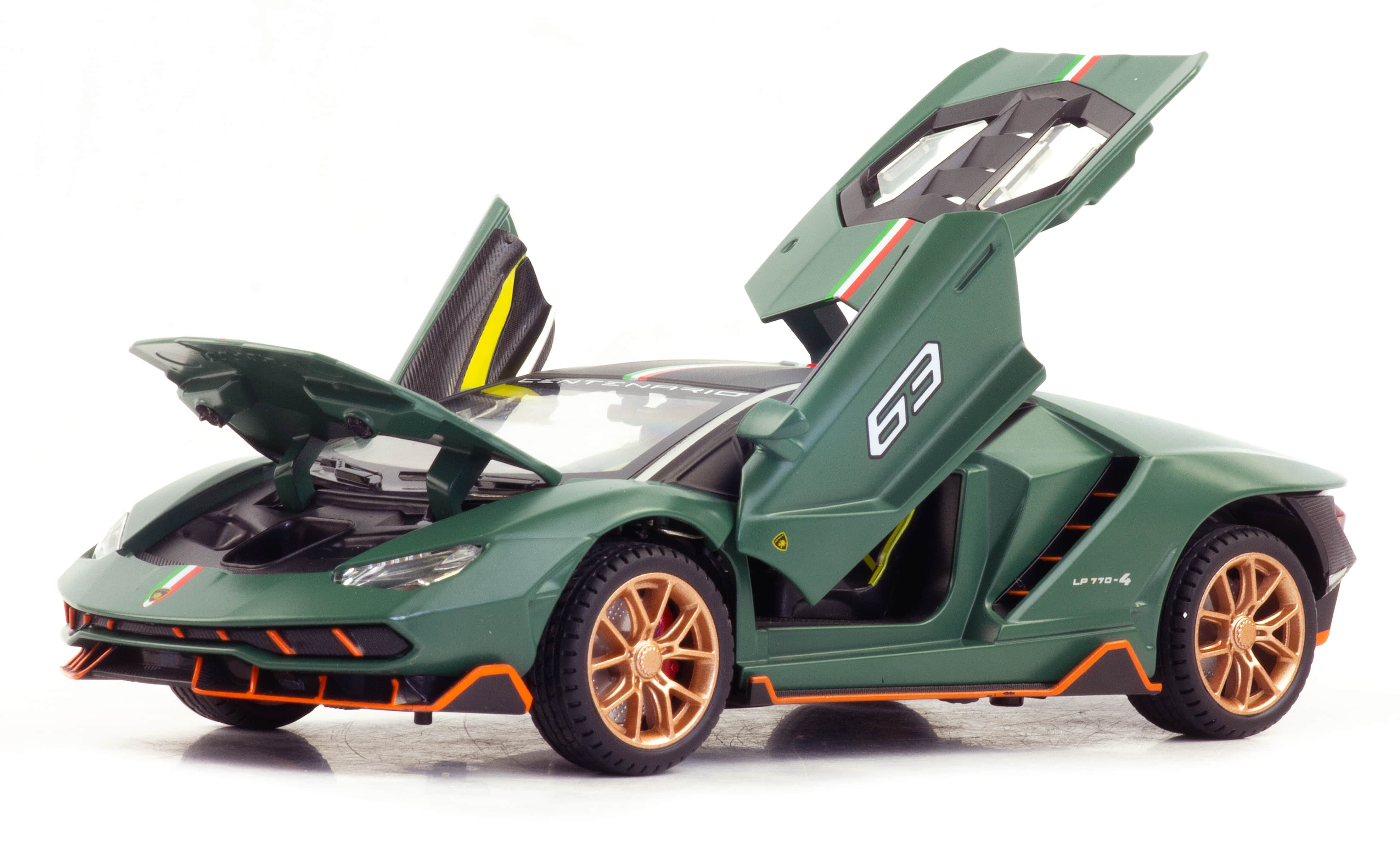Металлическая машинка Mini Auto 1:24 «Lamborghini Centenario LP770-4» DC24282, 21 см., инерционная, свет, звук / Микс