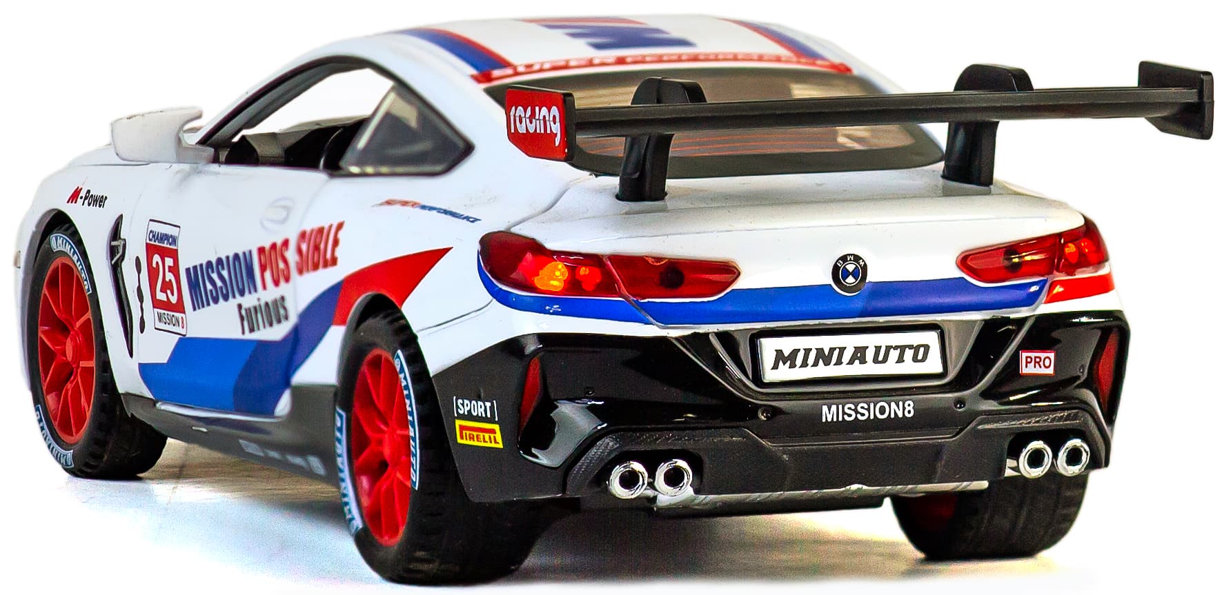 Металлическая машинка MiniAuto 1:32 «BMW M8 GTE» C32342, 15 см., инерционная, свет, звук / Микс